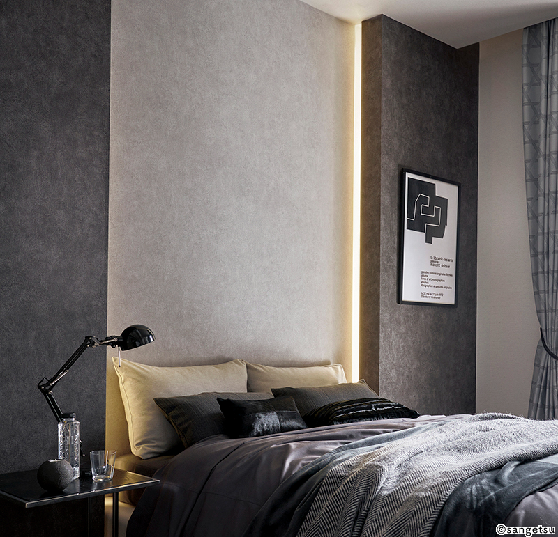 重厚コンクリート柄壁紙 スモークブラック コンクリート ウレタンコート 汚れ防止 表面強化 防かび サンゲツ Fe Wallfloor