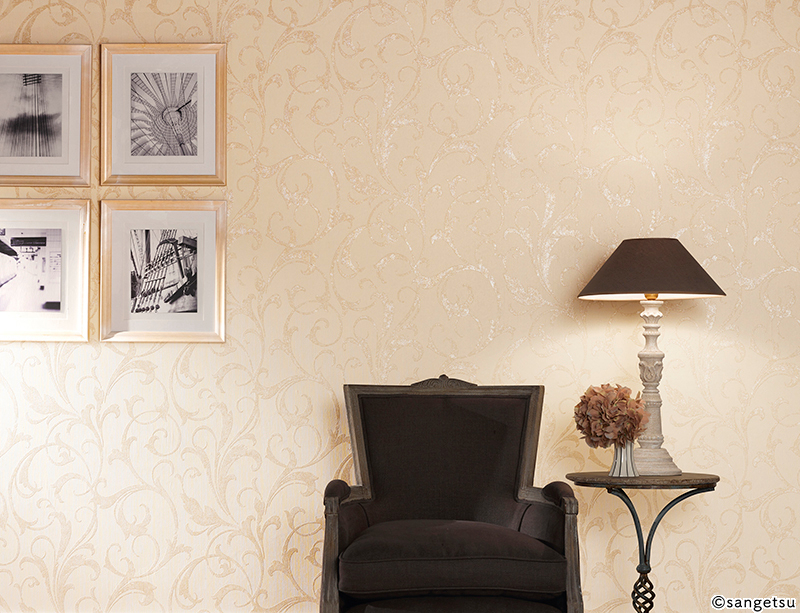 デコラティブゴールドペイント壁紙 ベージュ フラワー 防かび サンゲツ Fe Wallfloor デコラティブゴールドペイント壁紙 ベージュ フラワー 防かび サンゲツ Fe Wallfloor