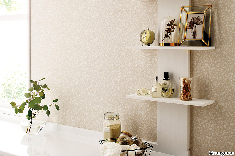 吸放湿壁紙 ベージュ フラワー 調湿効果 防かび サンゲツ Fe Wallfloor