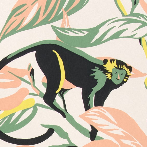 ゴージャスなフラワー・リーフ柄壁紙