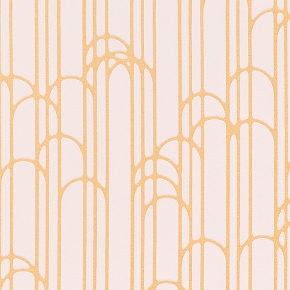 優しい色味のフェミニン柄入り壁紙