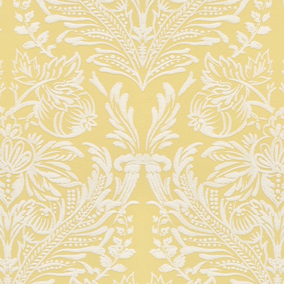 優しい色味のフェミニン柄入り壁紙