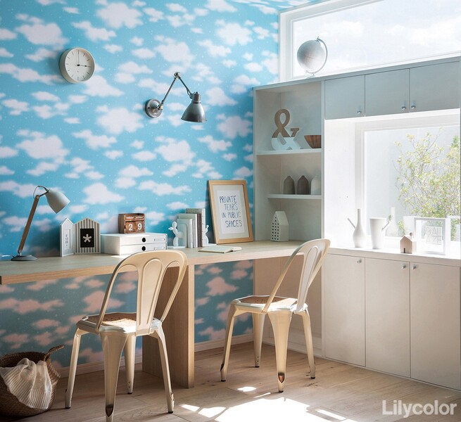 光るスター模様壁紙（蓄光）