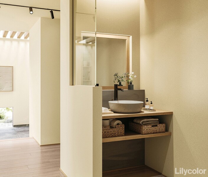 ナチュラルカラーの和紙調壁紙