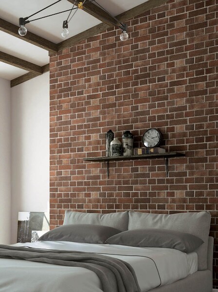 カフェ風な空間にも!レンガ柄壁紙