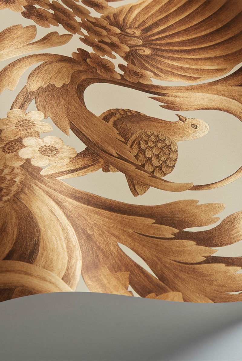 Gibbons Carving(ブラウン ダマスク Cole＆Son 1ロール10m 118